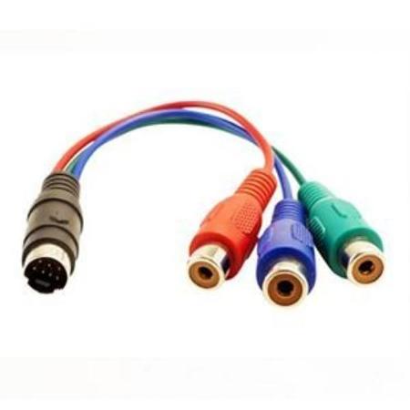 7-pin mini-DIN S-Video - 3x RCA prepojovací kábel